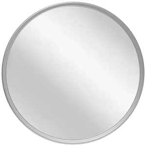 Deep Metal 24 in. W x 24 in. H Contemporary Round Wall Mirror - Silver Metal Frame