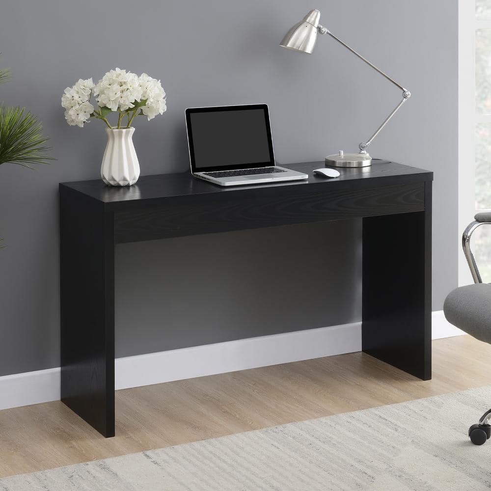Sleek Black Wood Finish Narrow Console Table 48"x28"