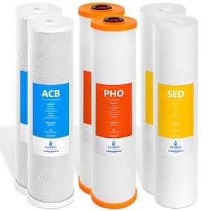 FLTWH2045CPS2 Polyphosphate Anti Scale Whole House Replacement Filters Water Filter Cartridge 6-Pack