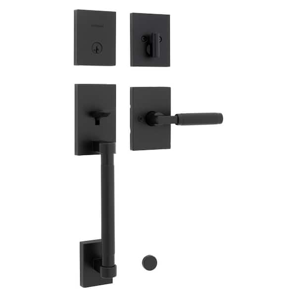 Kwikset Prava Matte Black Keyed Entry Single Cylinder Door