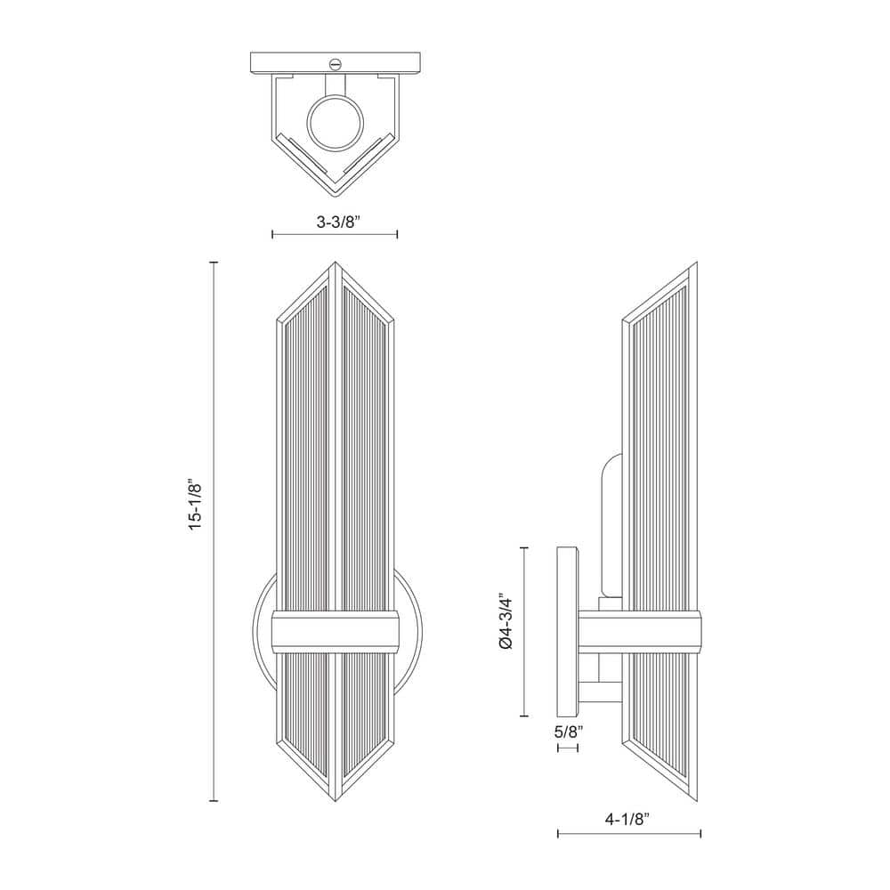 Urban Bronze Ribbed Glass Vanity Wall Sconce