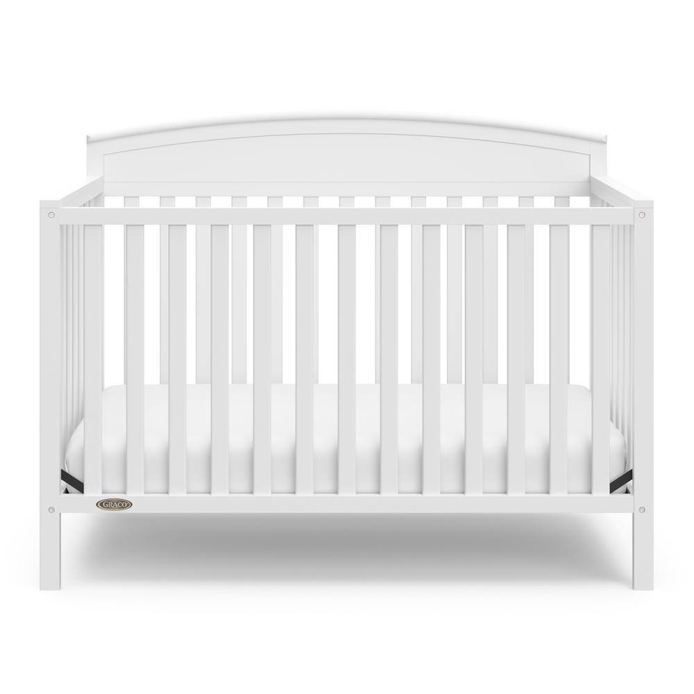 White Pine Wood 5-in-1 Convertible Crib with Adjustable Mattress Support