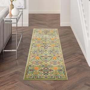 Allur Sage Ivory 2 ft. x 6 ft. All-over design Transitional Runner Area Rug