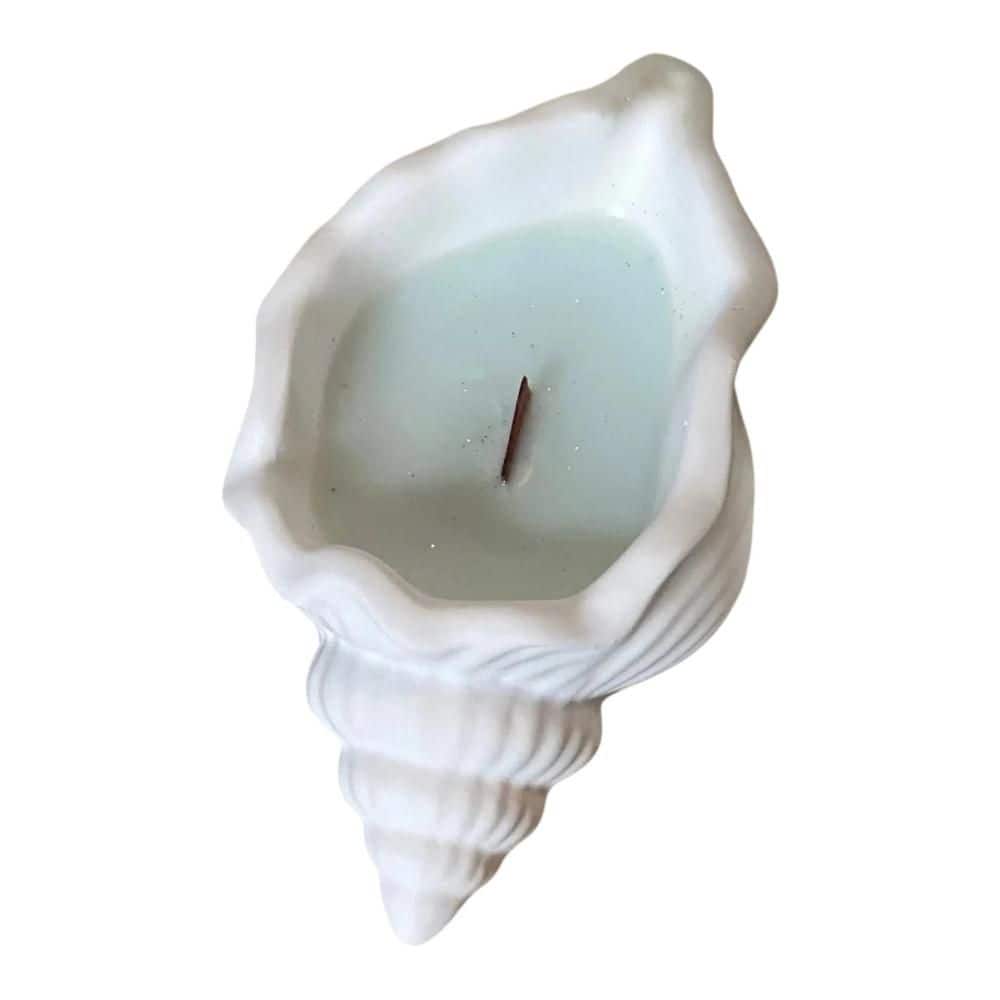 "6"" Light Blue Unscented Soy Wax Candle In White Resin Novelty Holder" price history on PriceWatchPro
