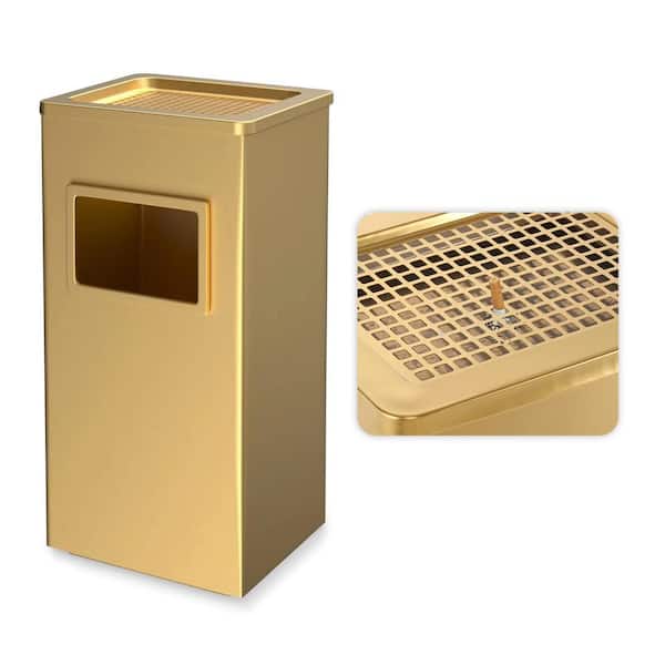 Industrial Enclosure 4.5 Gal. Gold Outdoor Trash Can with Lid