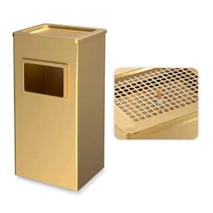 Industrial Enclosure 4.5 Gal. Gold Outdoor Trash Can with Lid