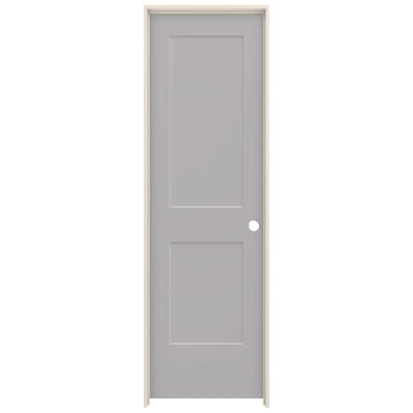JELD-WEN 24 in. x 80 in. Monroe Driftwood Painted Left-Hand Smooth Solid Core Molded Composite MDF Single Prehung Interior Door