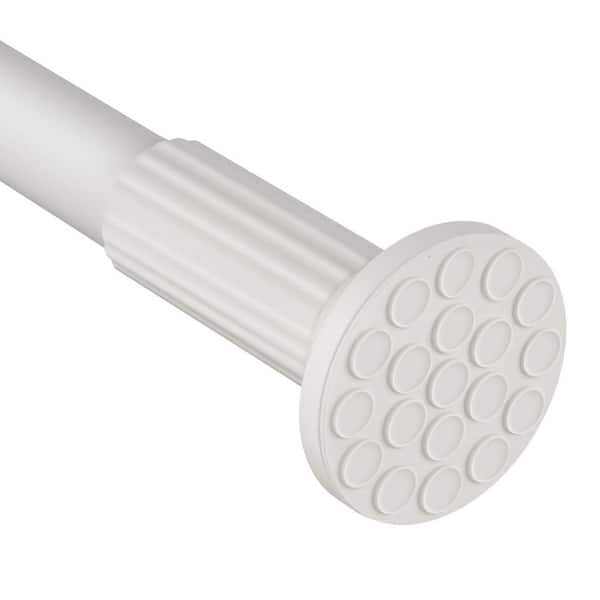 51-168 in. Tension Curtain Rod in White Curtain Rod No Drilling Adjustable Spring Loaded Curtain Rods for Bathroom