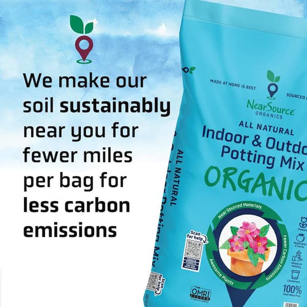 NEARSOURCE ORGANICS Organic Indoor and Outdoor Potting Soil Mix 32 qt.,  Peat Free, OMRI Listed 692 - The Home Depot