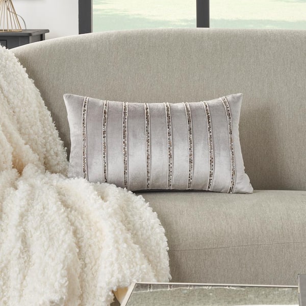 Gray striped throw outlet pillows