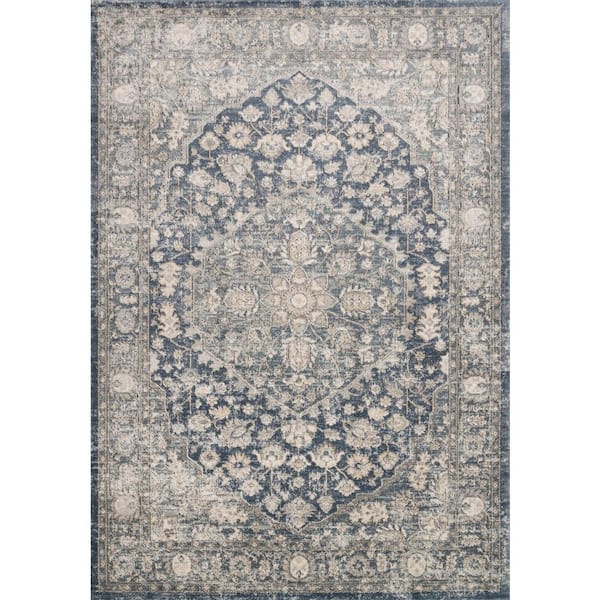 LOLOI II Teagan Denim/Mist 2 ft. 8 in. x 4 ft. Traditional Area Rug