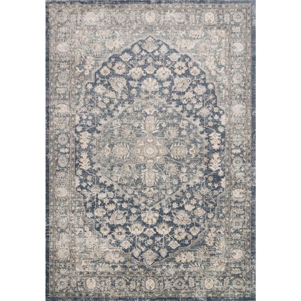 LOLOI II Teagan Denim/Mist 3 ft. 4 in. x 5 ft. 7 in. Traditional Area Rug