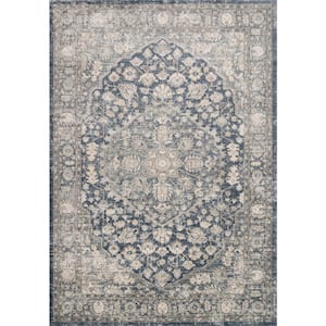 Teagan Denim/Mist 6 ft. 7 in. x 9 ft. 2 in. Traditional Area Rug