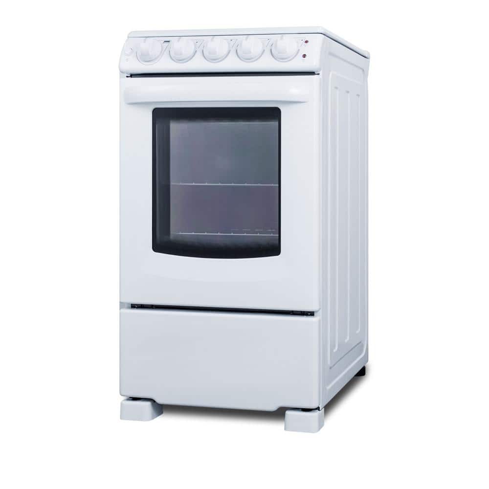 Summit 20" White Electric Built-In Range with 4 Burners