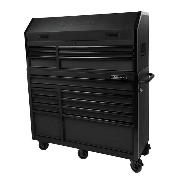 Husky 52 in. W 20 in. D 15-Drawer Tool Chest and Cabinet, Textured