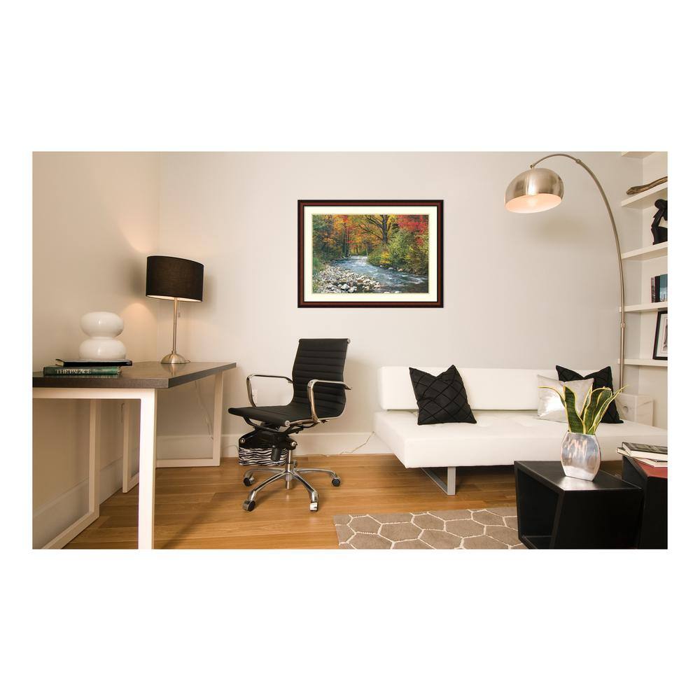 Forest Creek Fall Landscape Framed Wall Art in Walnut