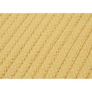 Solid Butter 4 ft. x 4 ft. Braided Indoor/Outdoor Patio Area Rug