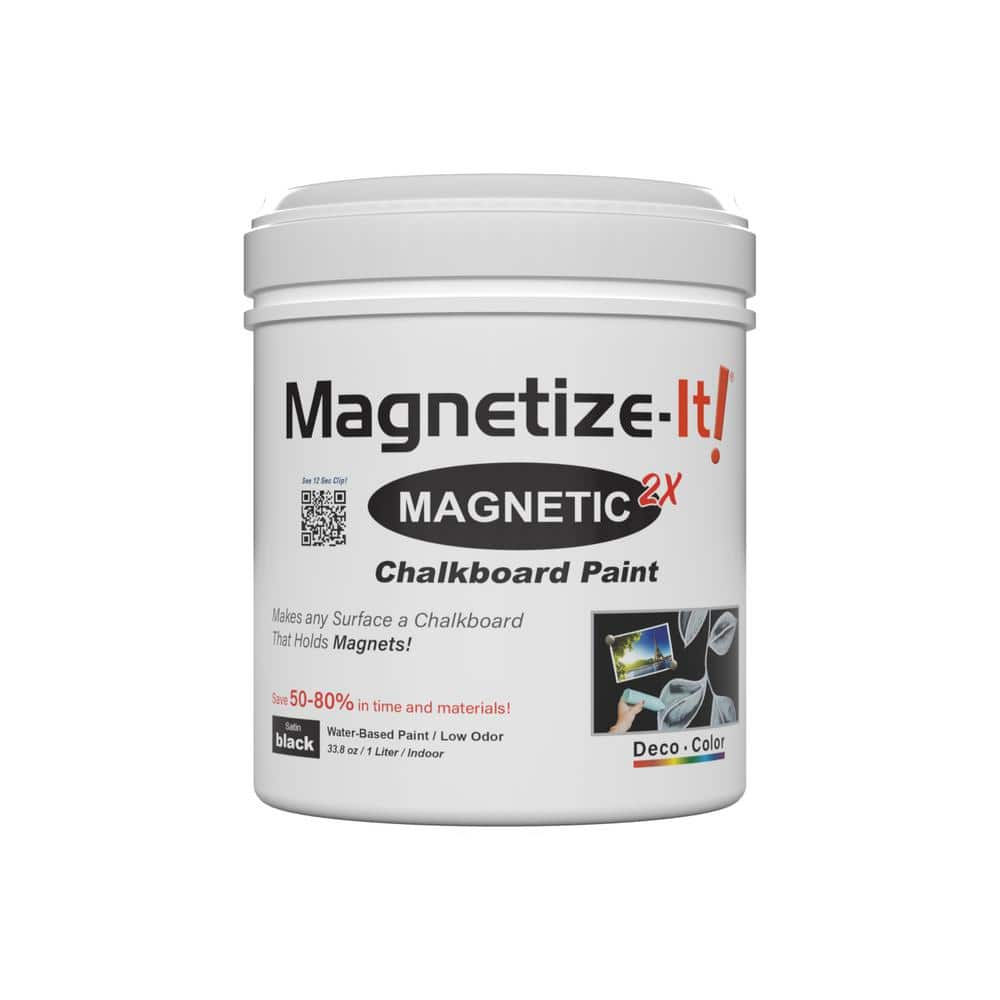 MAGNETIZE-IT! Deco Color 33.8 Oz. Satin Black Magnetic Chalkboard Paint ...