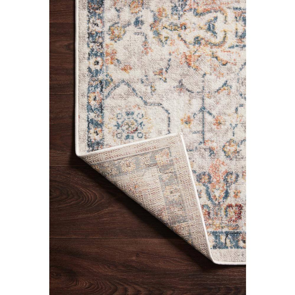 Cassandra Dove and Navy Stain-Resistant Runner Rug 2'-6" x 7'-9"