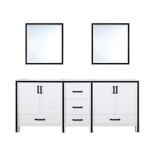 Ziva 72 in W x 22 in D White Double Bath Vanity and Cultured Marble Top