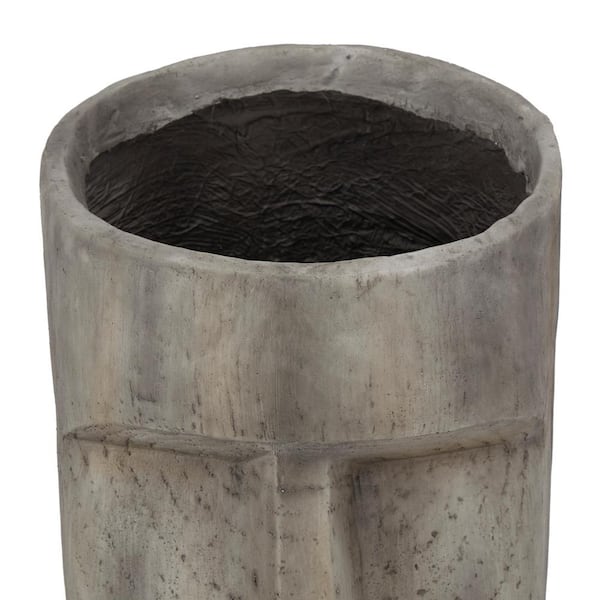 12 in. Large Brown Magnesium Oxide Indoor Outdoor Easter Island Head Planter