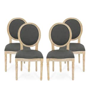 Phinnaeus Dark Grey Fabric Upholstered Side Chair (Set of 4)