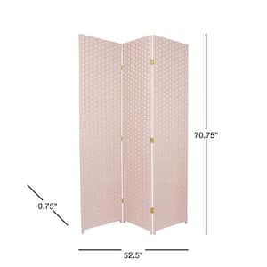 6 ft. Light Pink 3-Panel Room Divider