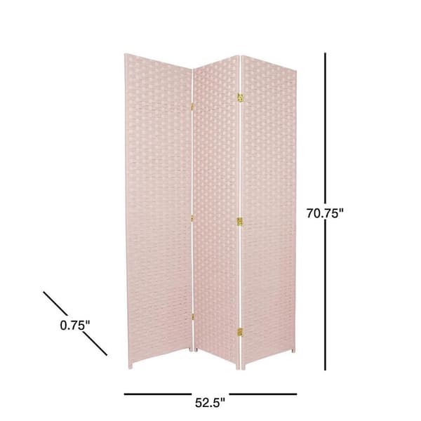 6 ft. Light Pink 3-Panel Room Divider