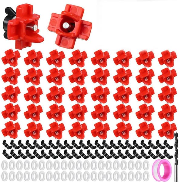 40 Pcs Horizontal Chicken Waterer Nipples Kit with Drill Bits Non Leak Design for Outdoor Chicken Coop