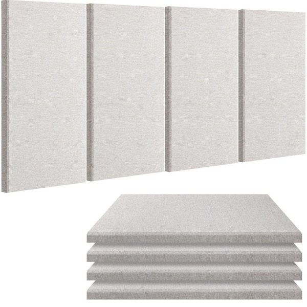 23.6 in. x 11.8 in. Acoustic Panels (4-Pack), Fabric Soundproof Wall Panels, Self-adhesive Sound Absorbing Panels