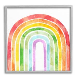 "Classic Rainbow Sky Distressed Arch Patterns" by Ziwei Li Framed Print Nature Texturized Art 17 in. x 17 in.