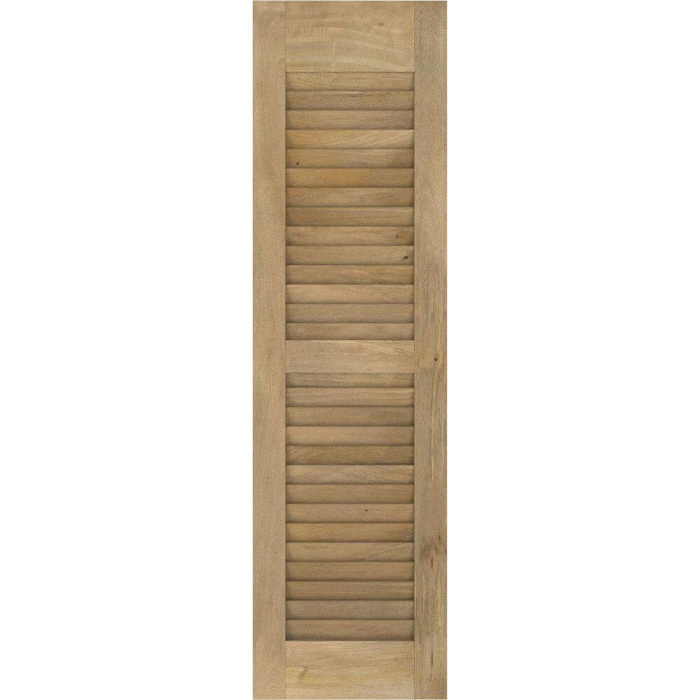Unfinished Hawaiian Mango Wood Exterior Shutters, 15"W x 57"H