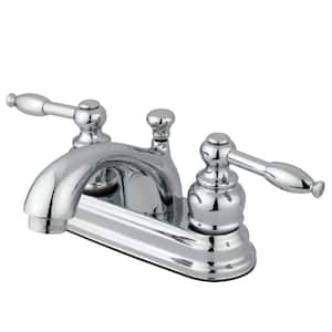 Knight 4 in. Centerset Double Handle Bathroom Faucet in Polished Chrome