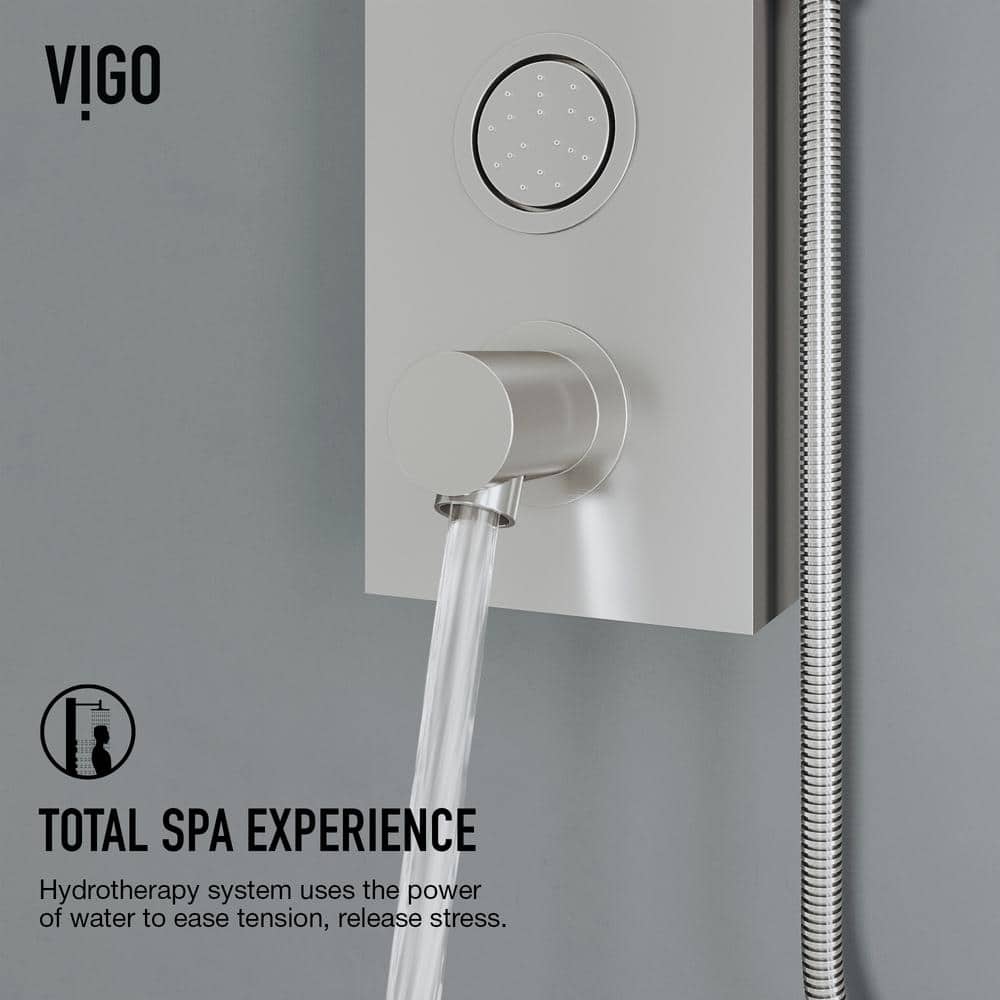 Bowery Stainless Steel 59" Shower Panel with Hand Shower and Jets