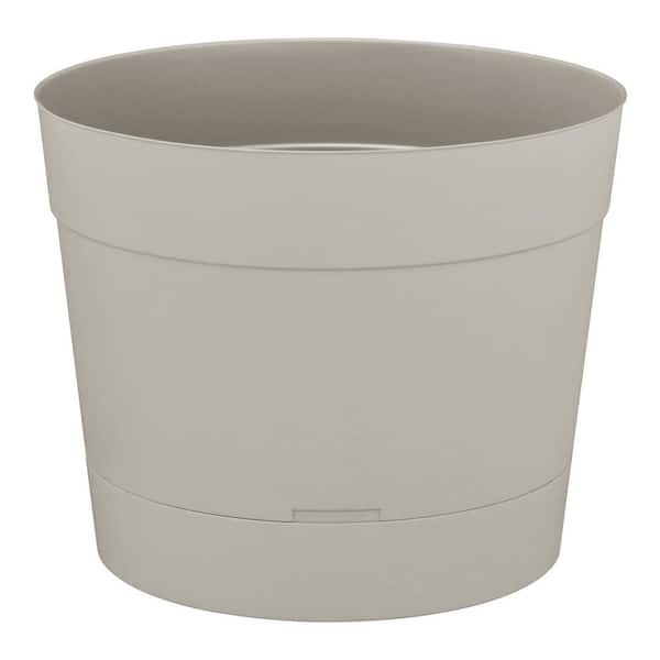 Copeland Medium Grey Plastic Round Planter (12.23 in. L x 12.23 in. W x 10 in. H)