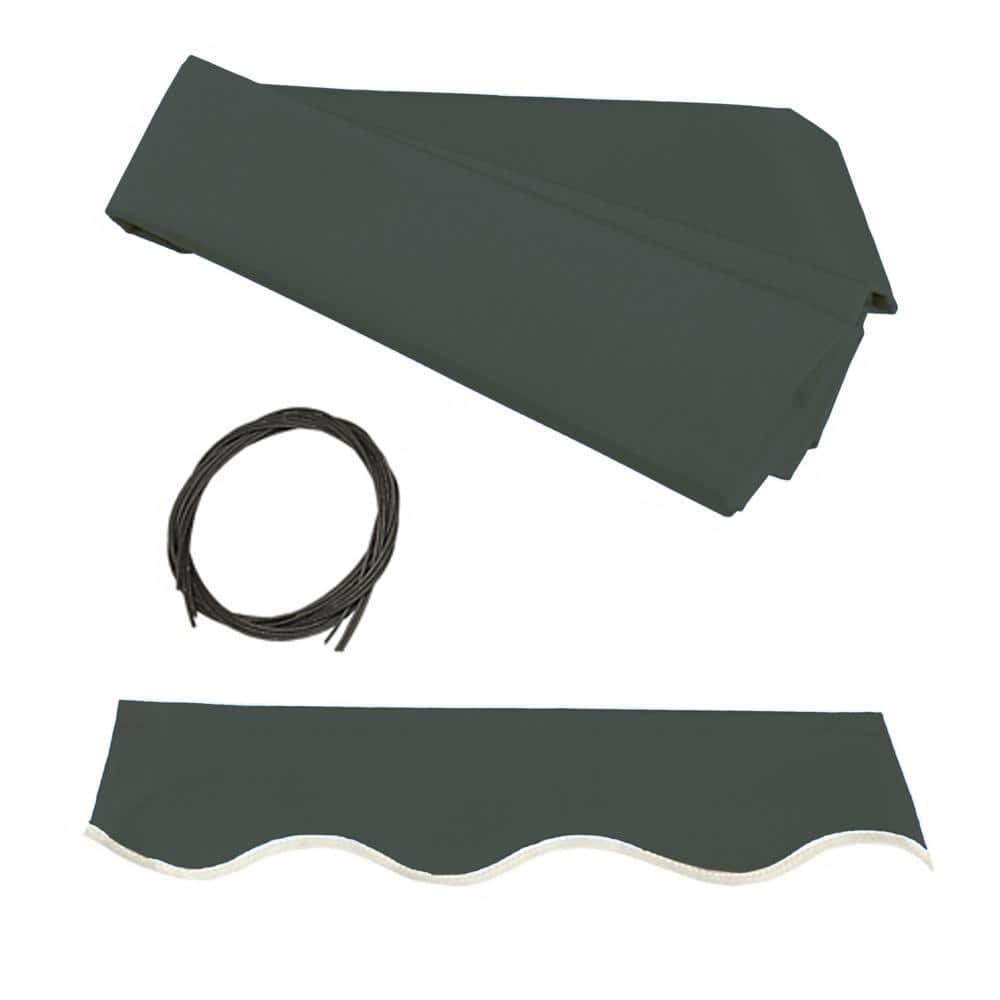 Forest Green Motorized Retractable Patio Awning with LED Lights