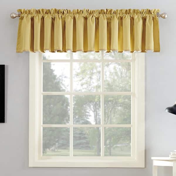 No. 918 Gregory Flax Polyester 54 in. W x 18 in. L Rod Pocket Room Darkening Curtain Valance (Single Panel)