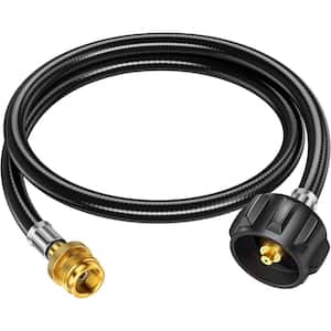 8-Feet Propane Hose Adapter with QCC1/Type1 & CGA600 Connection for Weber Q Grill/Coleman in Black
