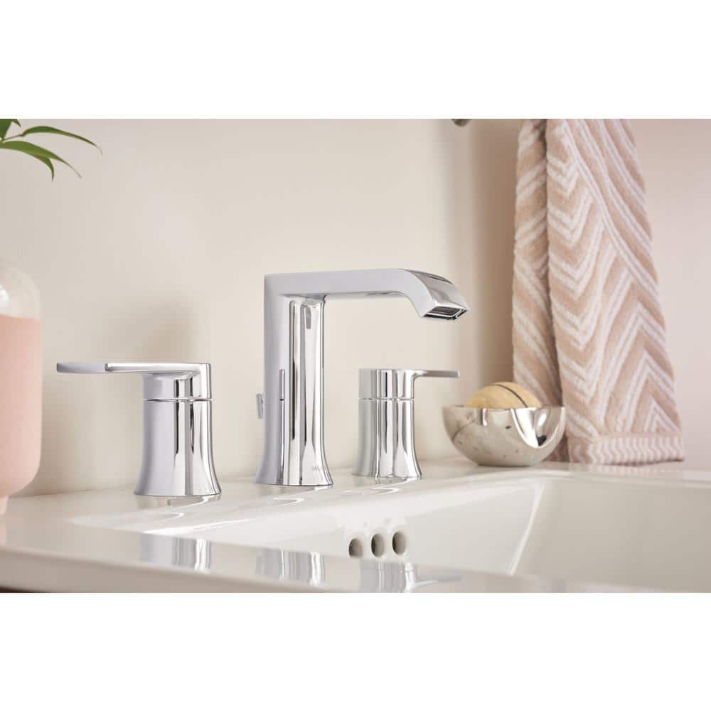 Moen Genta Chrome Widespread Bathroom Sink Faucet with Two Handles
