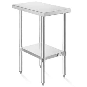 30 in. x 12 in. Stainless Steel Kitchen Prep Table with Bottom Shelf