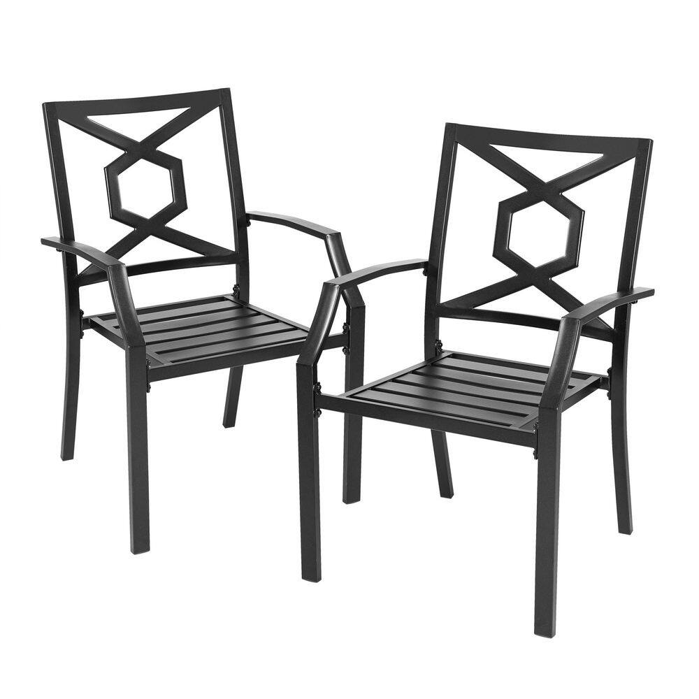 nuu garden stacking wrought iron outdoor patio bistro chair