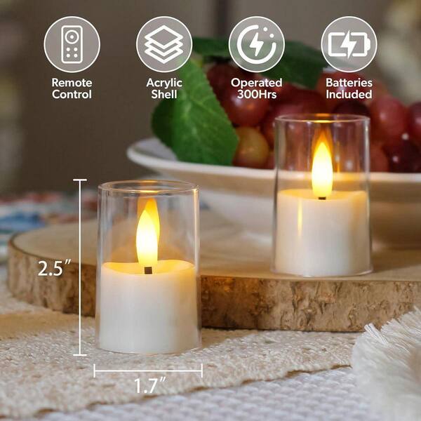 White Acrylic Battery Operated Votive with Remote Control and
