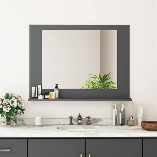 30.00 in. W x 22.00 in. H Framed Rectangular  Bathroom Vanity Mirror in Midnight Blue