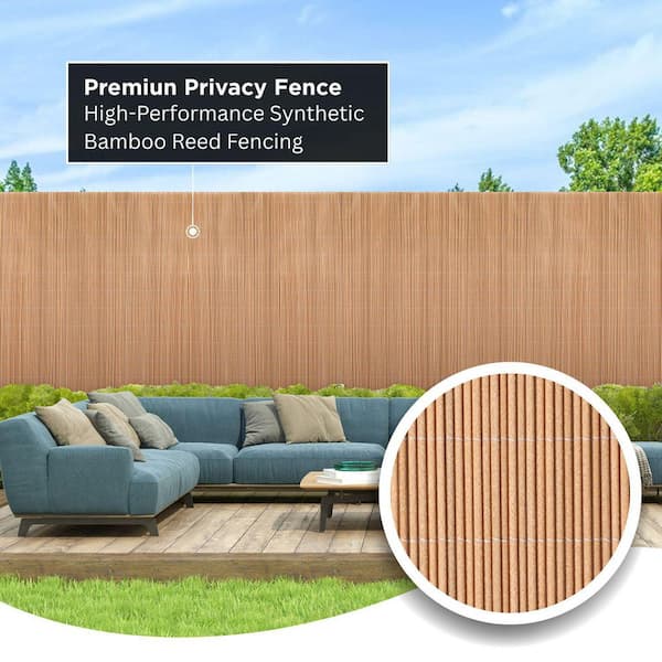 Backyard X-Scapes All-Weather Privacy Fence 8 ft. L x 6 ft. H Tan