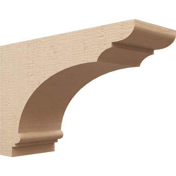 Ekena Millwork 12 in. x 24 in. x 36 in. Classic Hughes Rough Cedar Woodgrain TimberThane Corbel, Primed Tan
