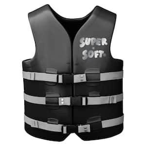 Super Soft USCG Type III Adult Life Jacket Vest, X Large, Black