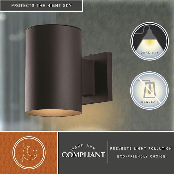 Chiasso Aluminum 1-Light Black Dark Sky Cylinder Outdoor Wall Lantern