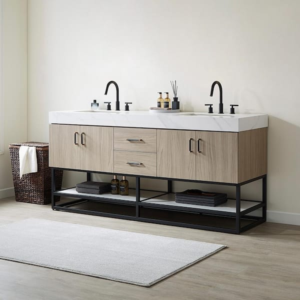 light walnut bathroom vanity