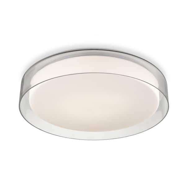 Aston 18 in. 1 Light 30-Watt Clear Integrated LED Flush Mount