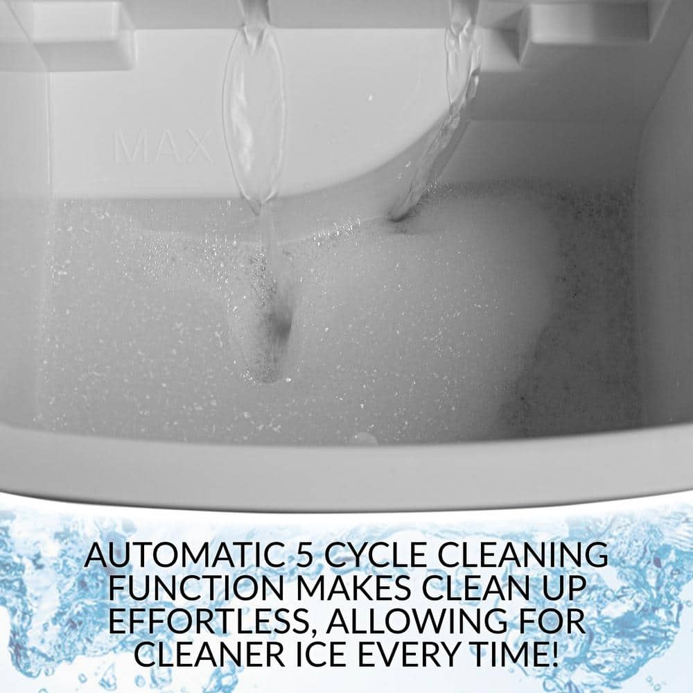 Aqua Portable Self-Cleaning Countertop Ice Maker with Handle